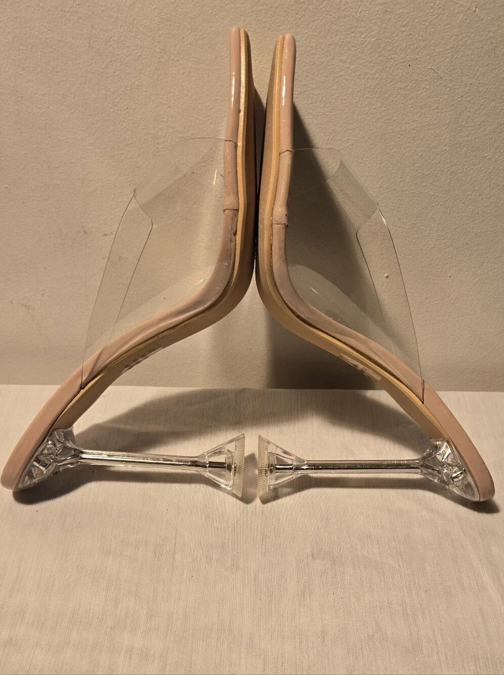Fashion Nova Nude Clear Strap Mule Heels